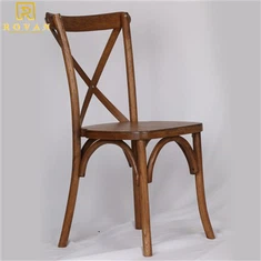 Zunanji jedilni stoli s križnim hrbtom iz masivnega hrasta